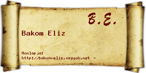 Bakom Eliz névjegykártya